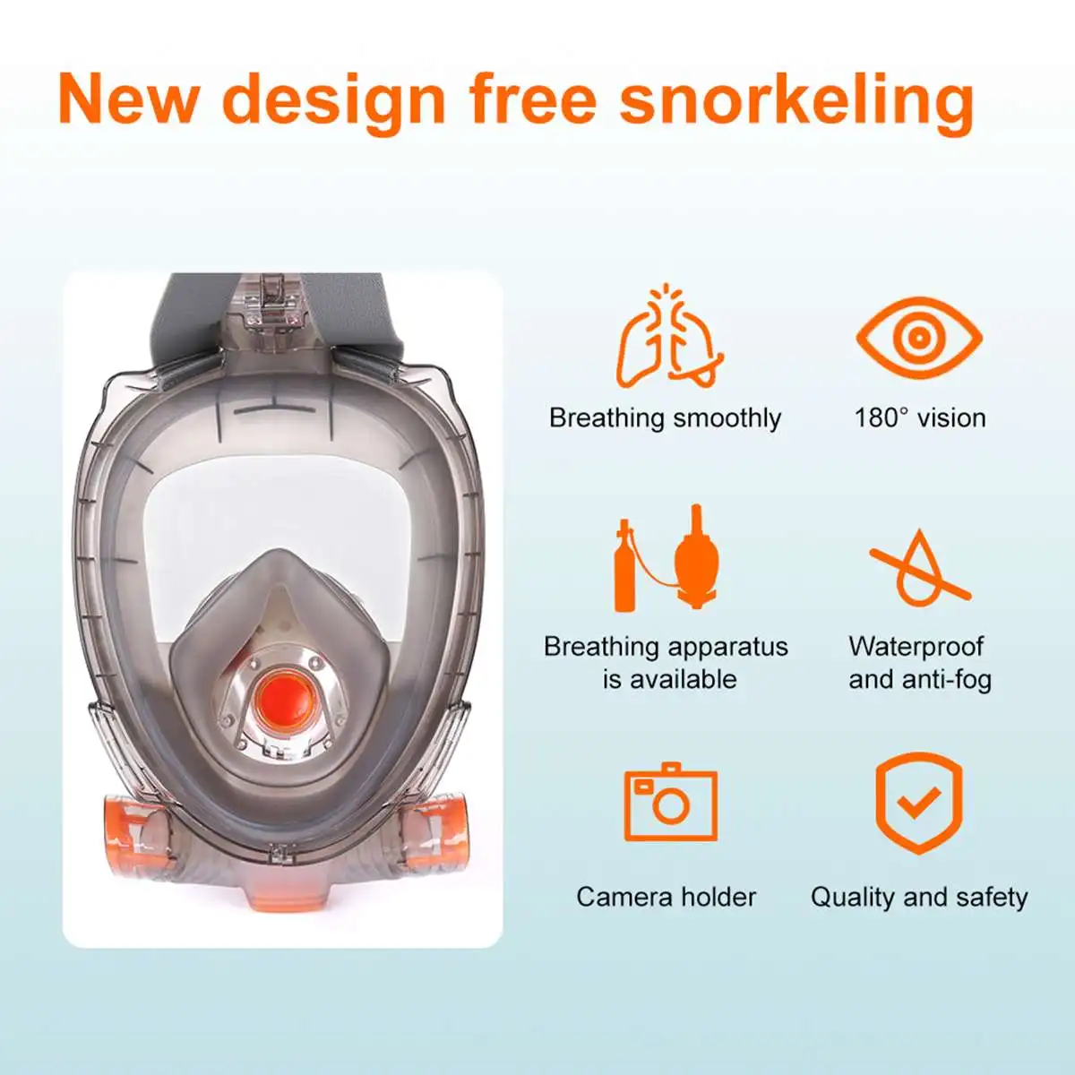 Маска для ныряния на все лицо противотуманная водонепроницаемая | Спорт и