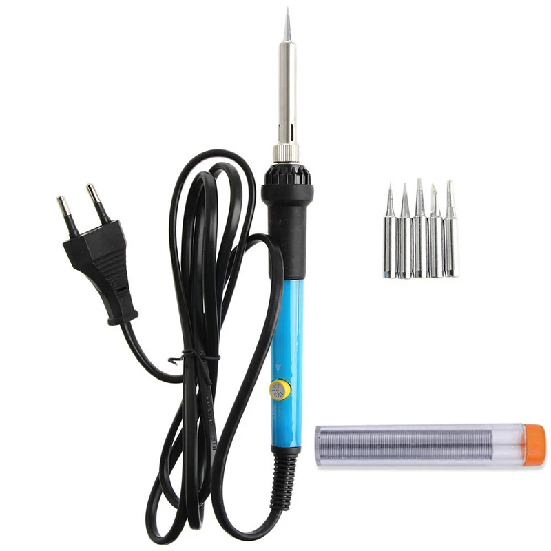 Штепсельная Вилка европейского стандарта Электрический паяльник 60 Вт термостат