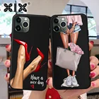 Чехол для iPhone 11 Pro Max, X, XS Max, 6, 6S, 7, 8 Plus, силиконовый, черный