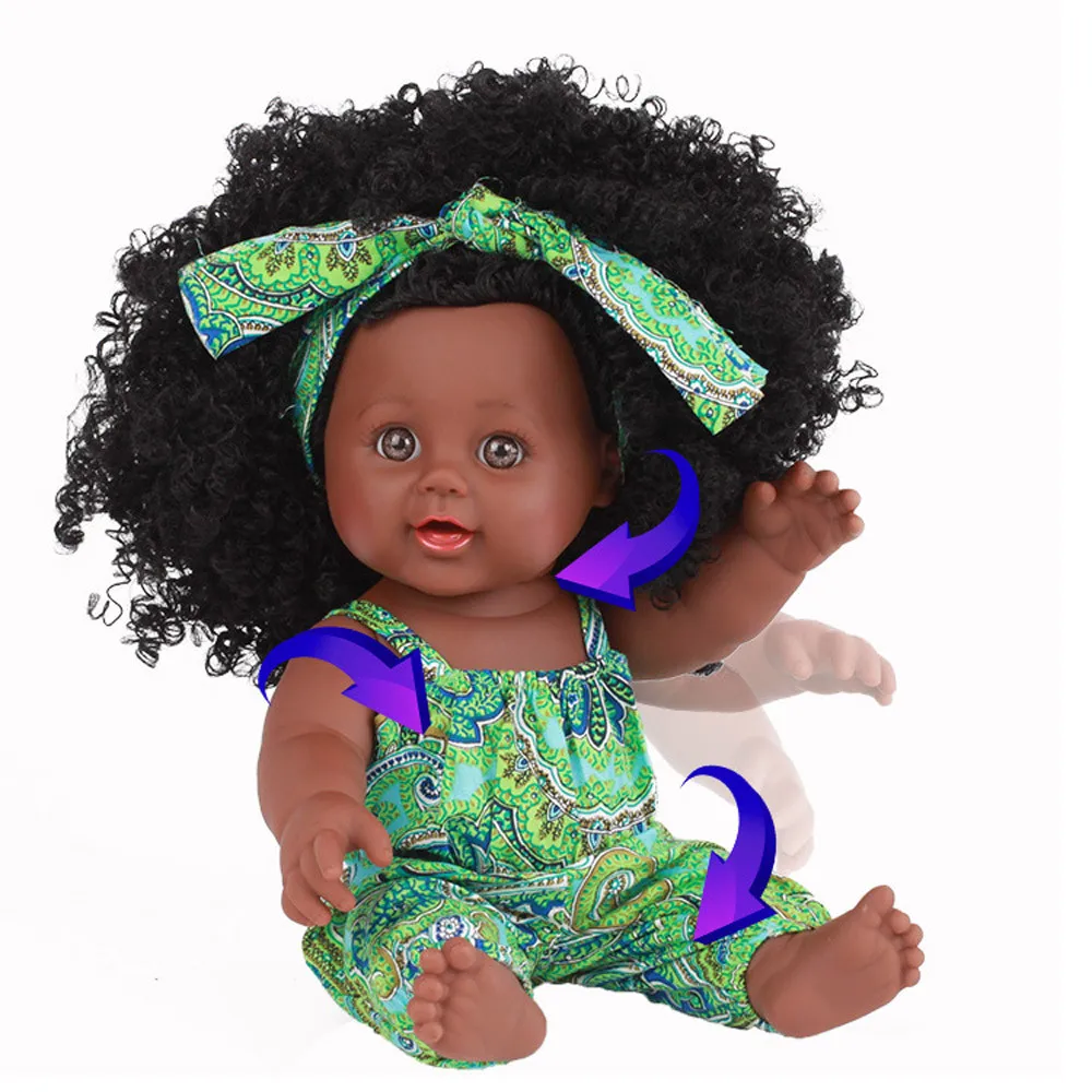 Черные куклы для девочек афроамериканские мягкие реалистичные Reborn Baby 12 дюймов