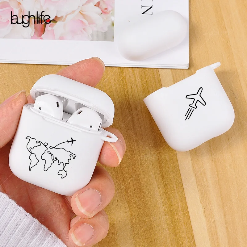 Чехол для Apple AirPods 1 2 матовый милый белый цвет чехол наушников Air Pods защита