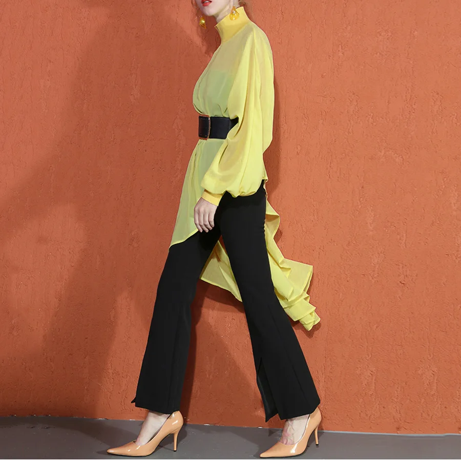 Женская шифоновая блузка с длинным рукавом летучая мышь| |