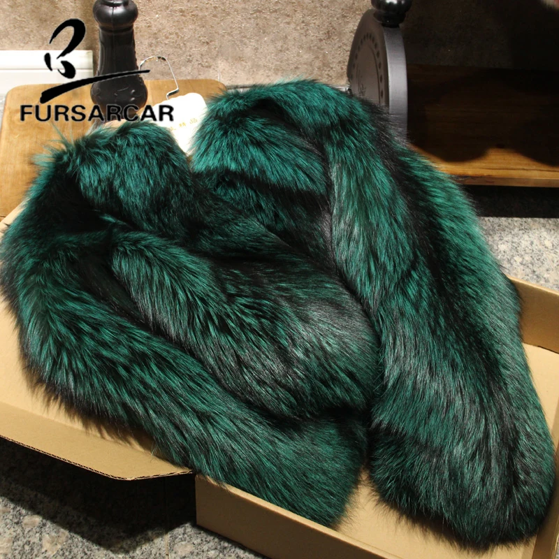 FURSARCAR 2021 Real Rex Fox Fur Jacket Genuine Natural Silver Fox Fur Coat Thick Warm Winter Top Fashion Luxury Women Clothes