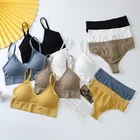 Комплект женского нижнего белья, бюстгальтер пуш-ап, Трусы-стринги, бесшовные, цвет в ассортименте