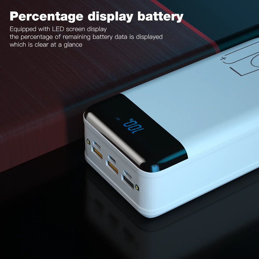 18w qc3 0 fast charging power bank 50000mah portable charger led digital display external battery powerbank for iphone 12 xiaomi free global shipping