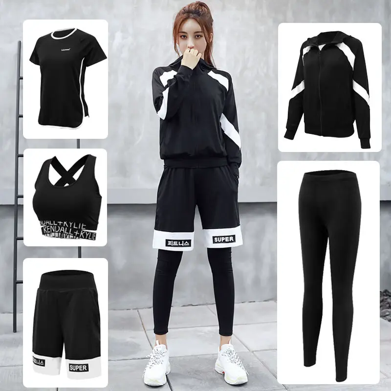 New Fashion Yoga Set Women Compression Sports Wear for Gym Clothing Running Fitness Jogging Workout Tracksuit Female | Спорт и