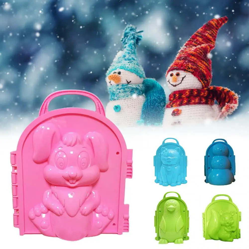 

New Winter Creative Snow Mold Snowball Maker Clip Penguin Cats Fox Snowman Clip Snow Sand Mould Tool Children Toys Outdoor Tools