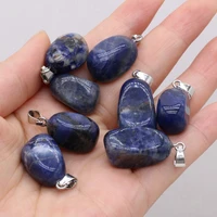 fine natural stone pendants polished lapis lazuli crystal for fashion jewelry making diy women necklace earring accessories