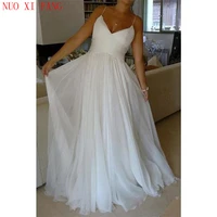 nuoxifang spaghetti straps wedding dresses 2022 a line sleeveless floor length bridal dress vestido de noiva robe de mariee