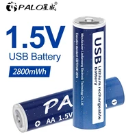 palo usb 1 5v aa li ion rechargeable battery 2800mwh 1 5v aa lithium usb battery aa 2a batteria for walkie talkie usb cable