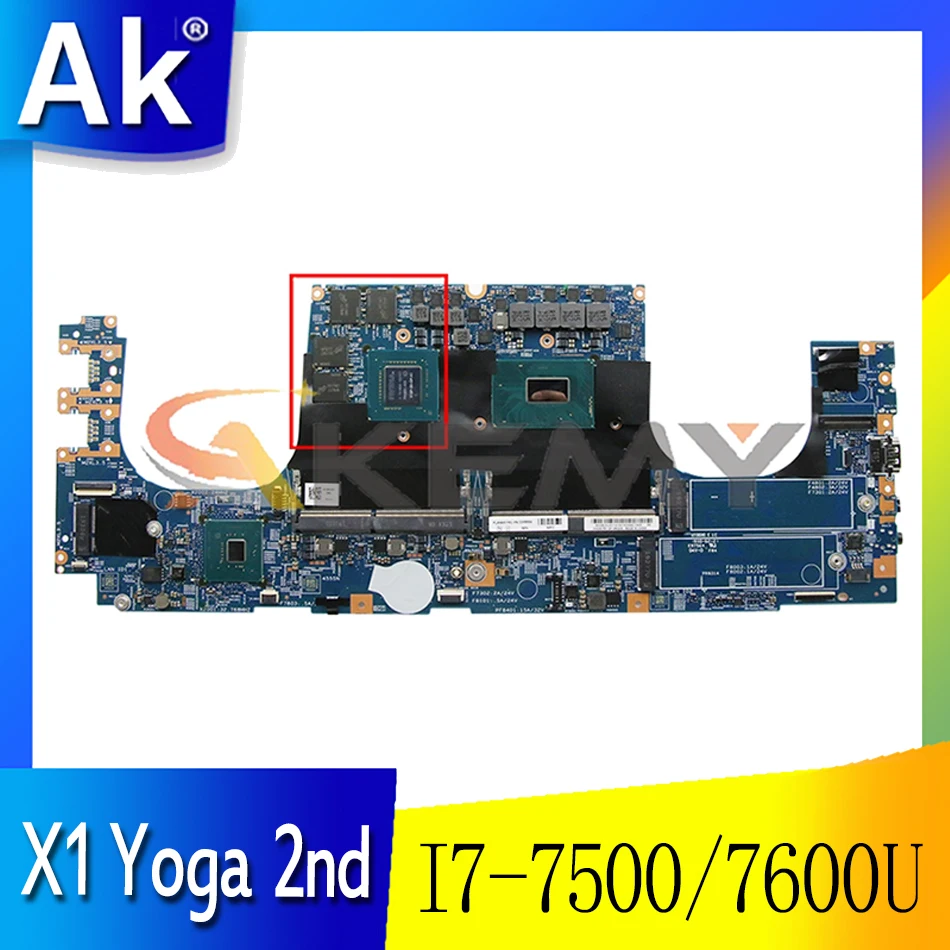 

Материнская плата для ноутбука Lenovo ThinkPad X1 Yoga 2-го поколения 16822-1 Вт/I7 7500 / 7600U 16G-RAM FRU 01LV185 01AX876 материнская плата