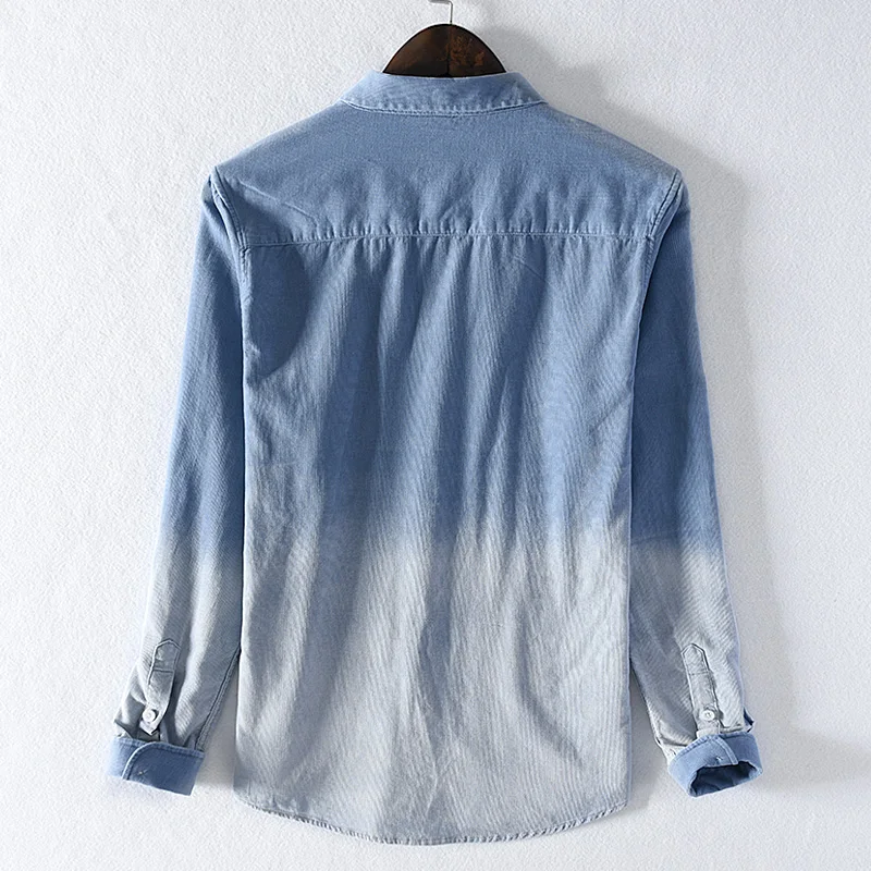 Рубашка мужская Вельветовая однотонная 100% хлопок Повседневная Удобная | Мужская