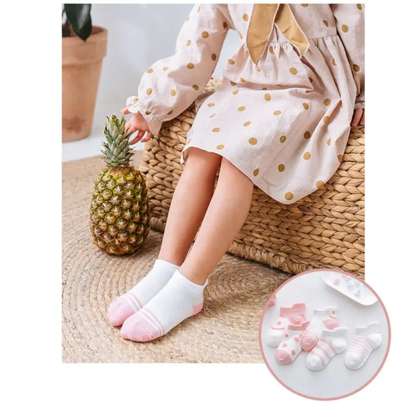 

5 Pairs / Set Toddler Cotton Socks Baby Boys Girls Anti Slip Mesh Breathable Comfortable Socks