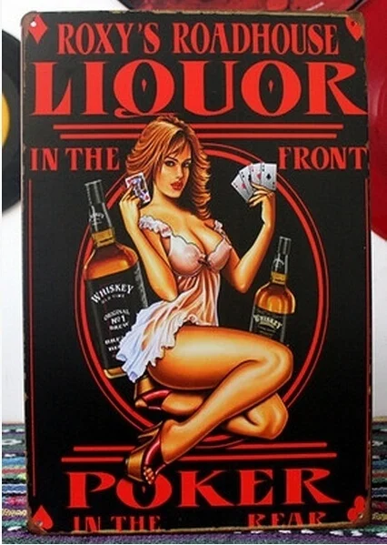 

Metal Wall Shop Pub Pocker Wine Painting Vintage Tin Sign Painting Metal Framed Wall Art Shabby Plaque Sign