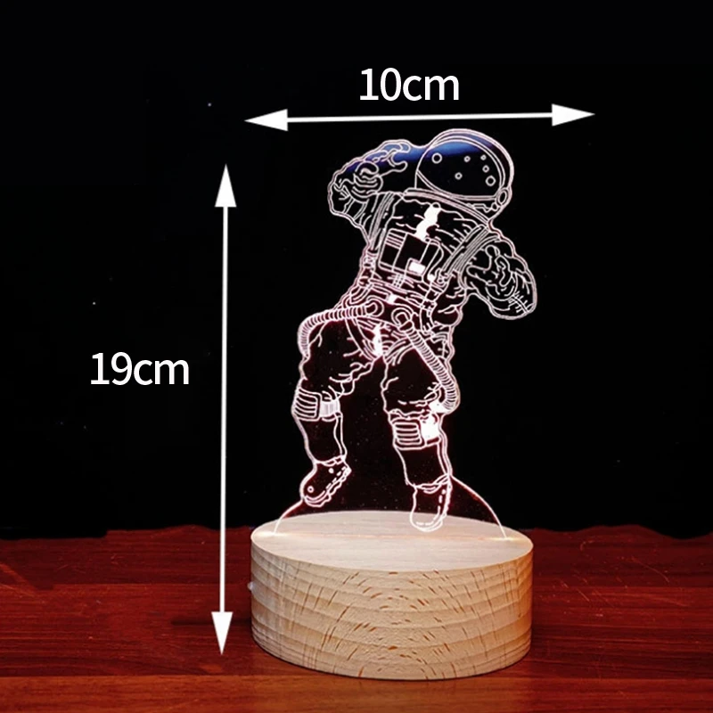 

Astronaut 3D Optical Lamp Universe Space LED Night Light Kids Child Bedroom Decoration Usb Battery Powered Desk Lamp Gift