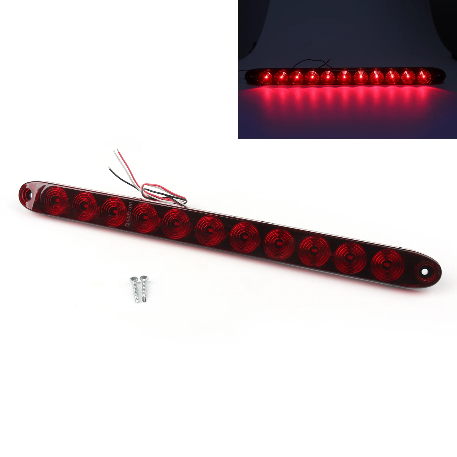 

Areyourshop 1 шт. Универсальный красный 11 светодиодный погружной стоп-сигнал 15 "для грузовика, трейлера, машины задний светильник бар для Honda автоз...