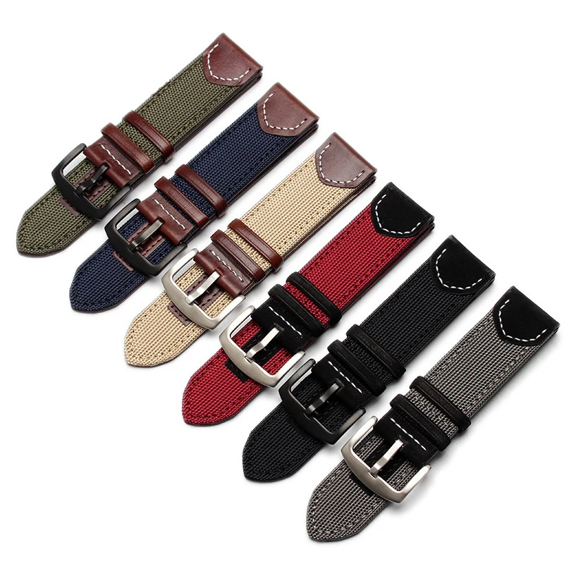 

Ремешок из нубука для наручных часов, браслет в стиле милитари для Гамильтона Брейтлинг, Samsung, 20 мм 22 мм, черный коричневый