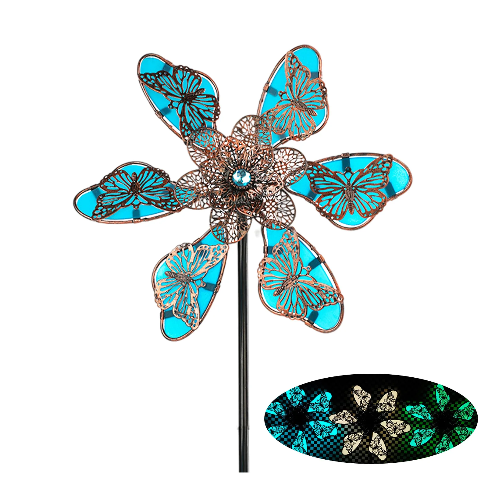 

Metal Wind Spinner Iron Spinner Garden Stake Metal Windmill With Standing Pole For Garden Yard Lawn Decoration