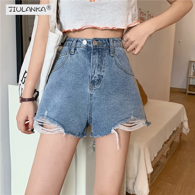 

Women's Denim Shorts Jean Women Ripped Jeans Woman High Waist Plus Size Women's Fashion Jeans Pants For Women Clothing 2020 Y2K