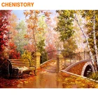 Картина CHENISTORY по номерам сделай сам, Осенний садовый пейзаж, картина по номерам, полотно ручной работы; Рисунок для украшения дома