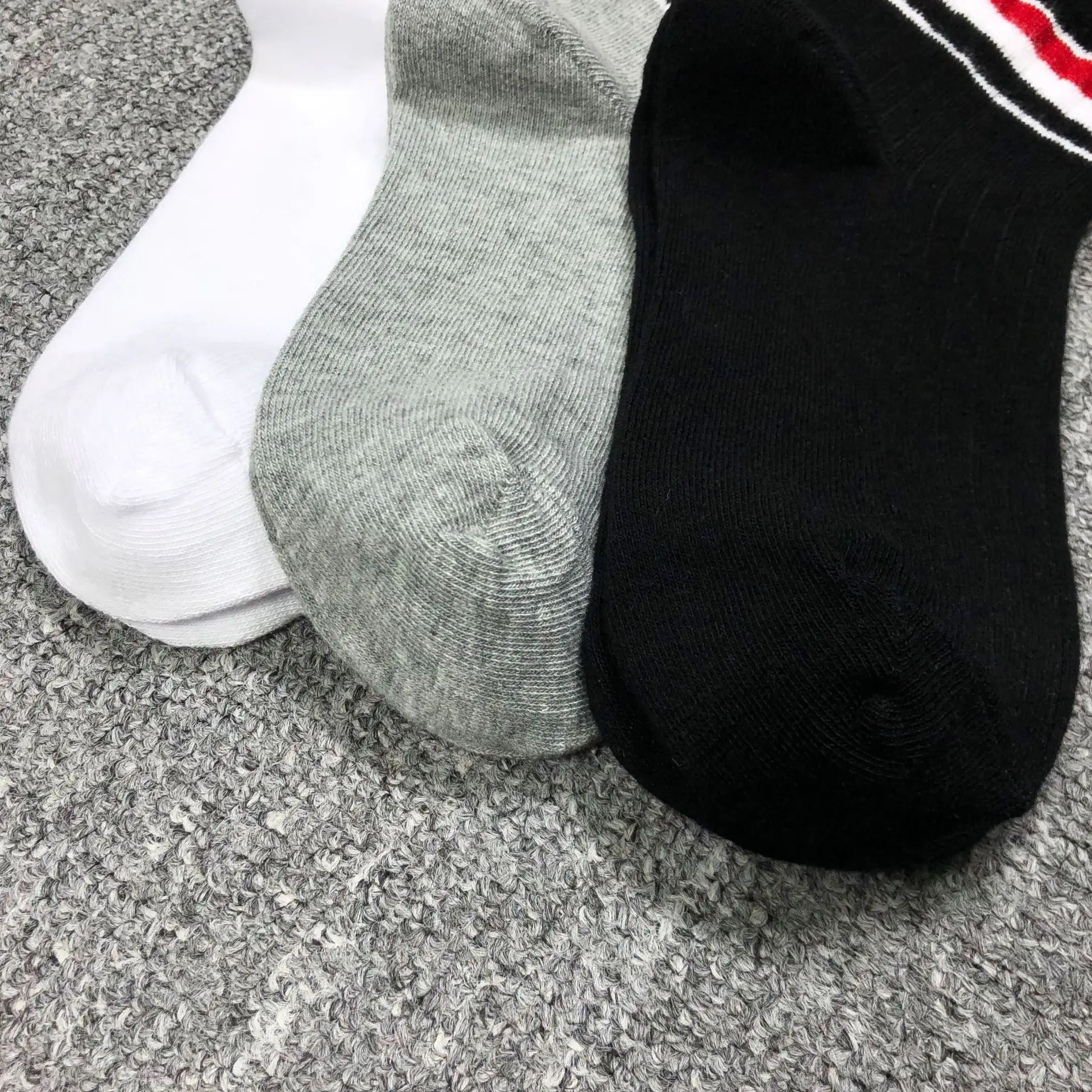 

TB THOM BULUO TB Brand Socks Men Women Cotton Striped No Show Casual Sports Crew Socks Ins 6 Pairs
