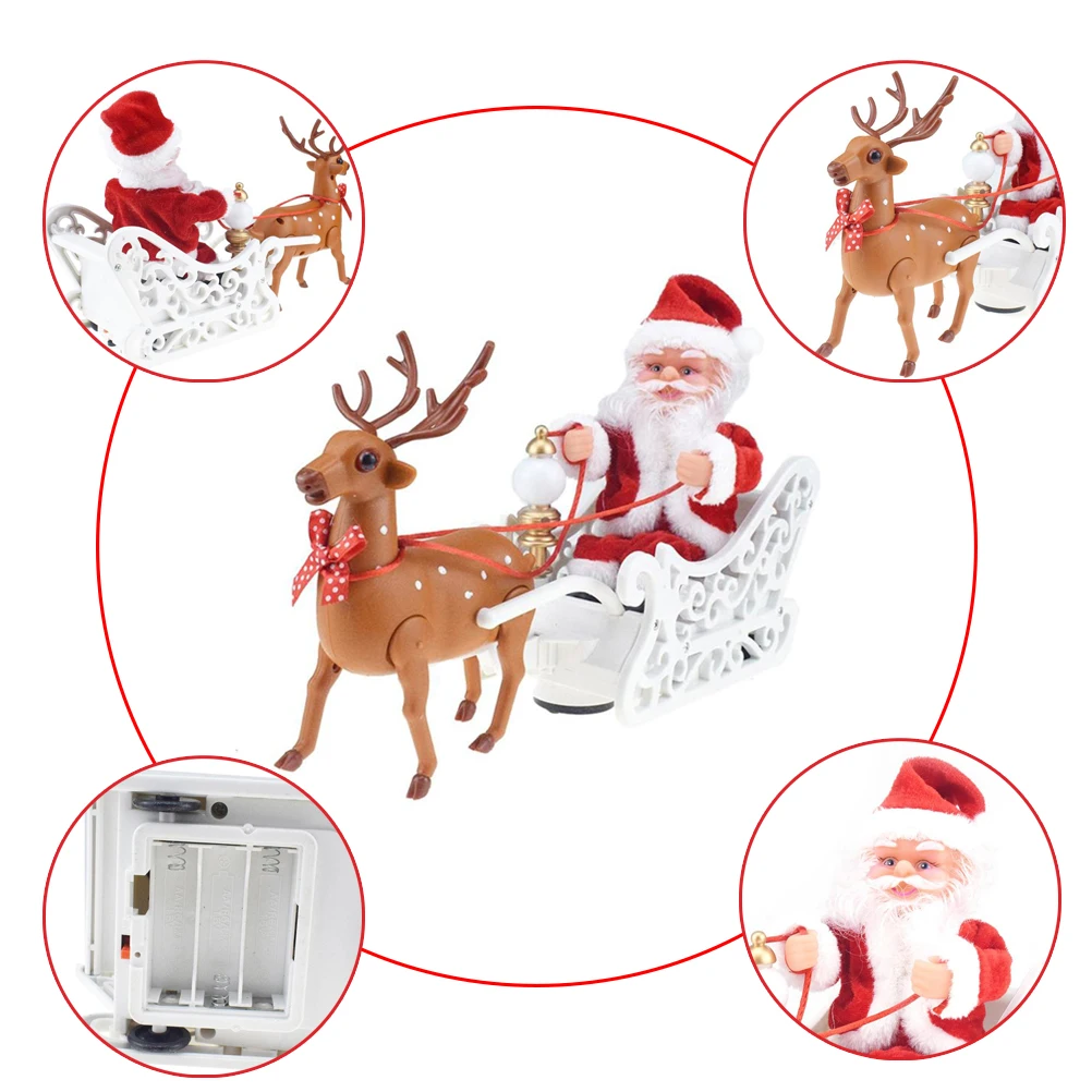 Рождественский Санта Клаус на санях с оленями украшения в виде оленя новогодние
