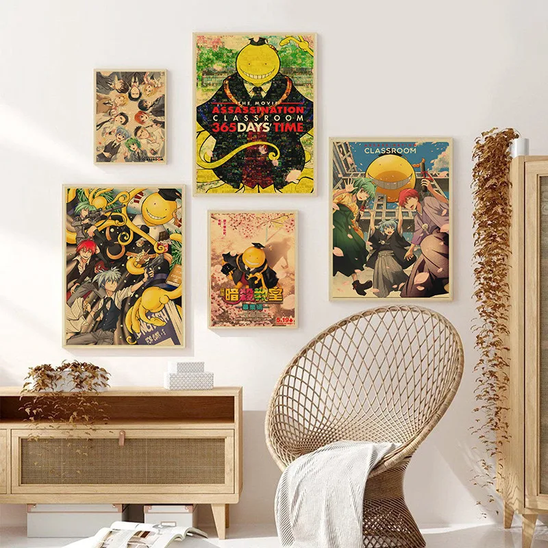 Класс убийц винтажный аниме постер наклейка на стену Гостиная Бар Украшение