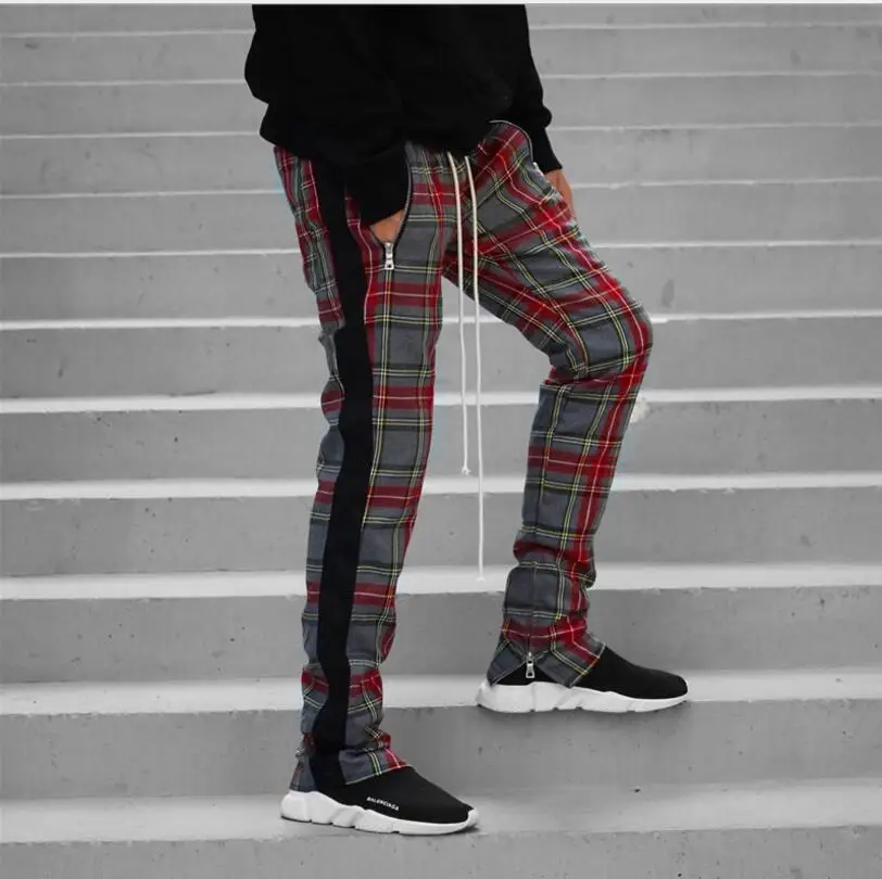 Брюки Джоггеры мужские в шотландскую клетку винтажные шотландские спортивные