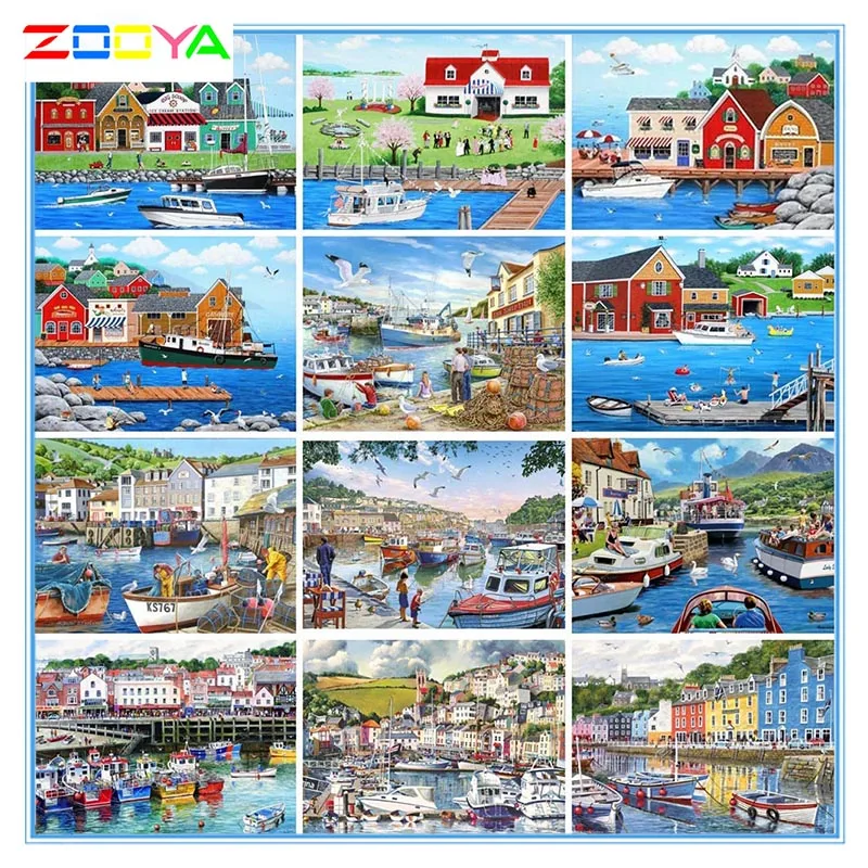 

5D Diy Diamond Painting Seaside New Arrivals Diamond Embroidery Ship Landscape Cross Stitch Rhinestones Art Decoration Homelx924