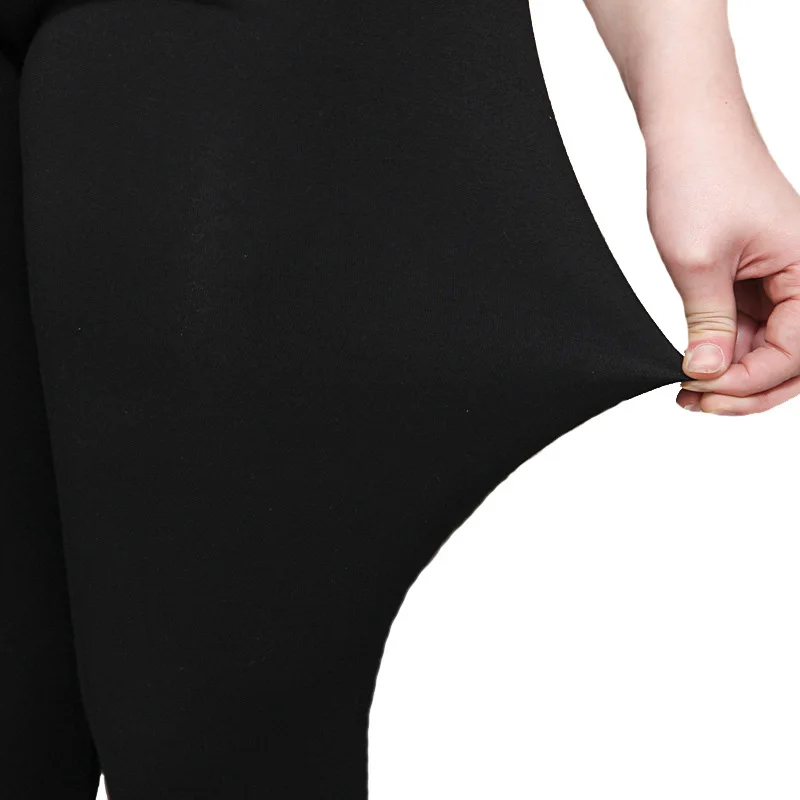 

YSDNCHI Women Jegging Polyester Solid Black Capris High Waist Plus Size Fitness Capri Elastic Mid-Calf Short Cropped Pants