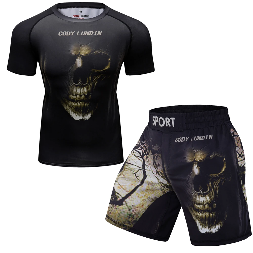 Мужская спортивная одежда компрессионный костюм для ММА бокса рашгарда