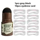 Набор для бровей Eelhoe, быстросъемный штамп для бровей, 9 цветов, коричневый, черный цвет, макияж для глаз TSLM2
