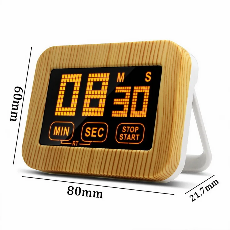 LCD Touch Screen Kitchen Timer Magnetic Digital Count Up And Down Cooking Movement Reminder Electronic Alarm Clock / | Дом и сад