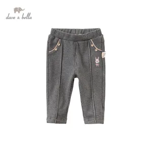 DB15328 dave bellaзимние модные штаны с рисунком для маленьких девочек детские длинные штаны для малышей