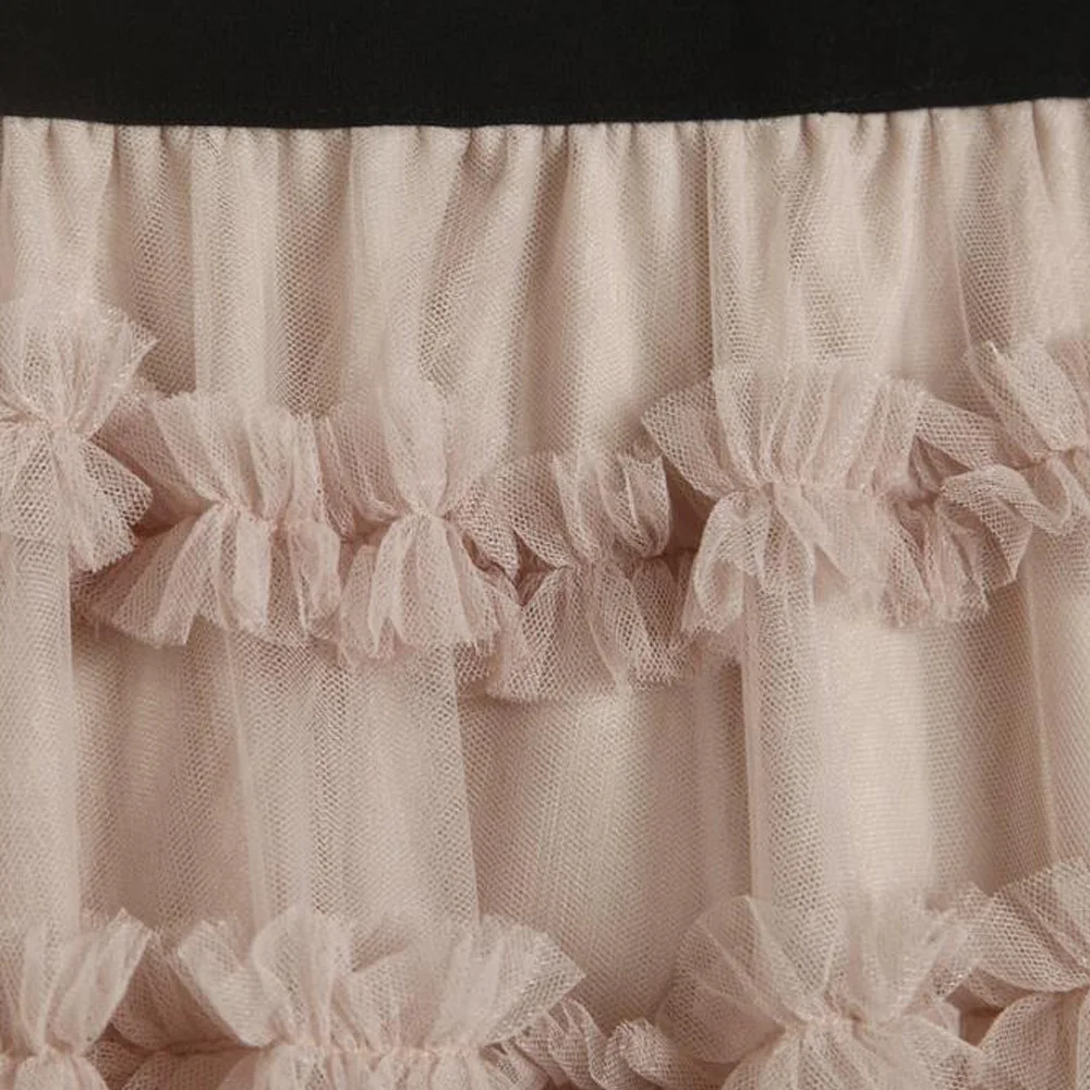 

Sweet Cake Layered Mesh Skirts Womens Elastic Waist Ruffled Vintage Tiered Tulle Pleated Skirts Pink Summer Lolita Skirt Femme