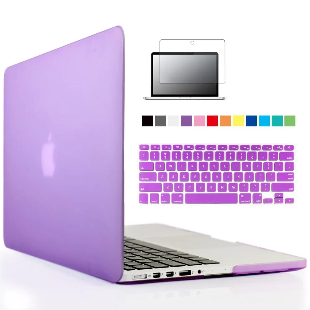 Matte purple Чехол для ноутбука Apple MacBook Air Pro retina 11 12 13 15 Mac Book 13,3 15,4 дюймов Чехол с сенсорной панелью+ чехол для клавиатуры - Цвет: Matte purple