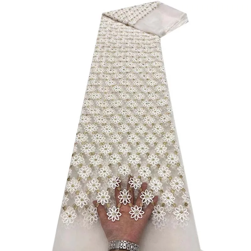 

The Latest African Lace 2021 Swiss Fabric 5 Yards Flannelette Embroidery Handmade Ladies Clothing Dresses XY-cd0.215860