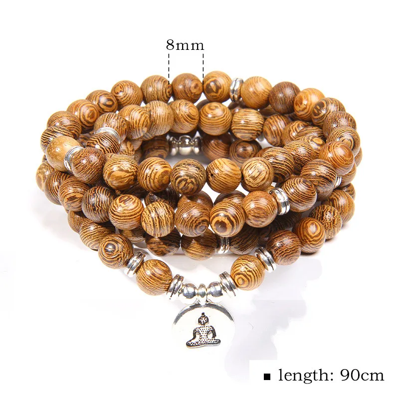 Подвеска-ом лотоса 108 бусин браслет настоящий Сандал буддийский Будда дерево