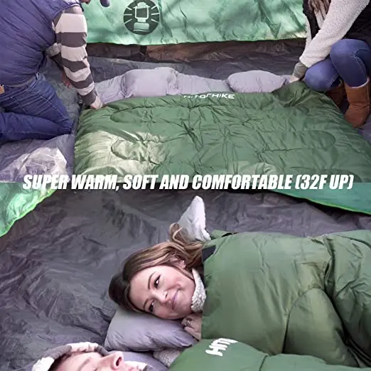 comprar Saco De Dormir Duplo Com Travesseiros Para Acampar, Caminhadas, Viajar, Mochila, Tamanho Queen Xl Leve 2 Pessoa Sono