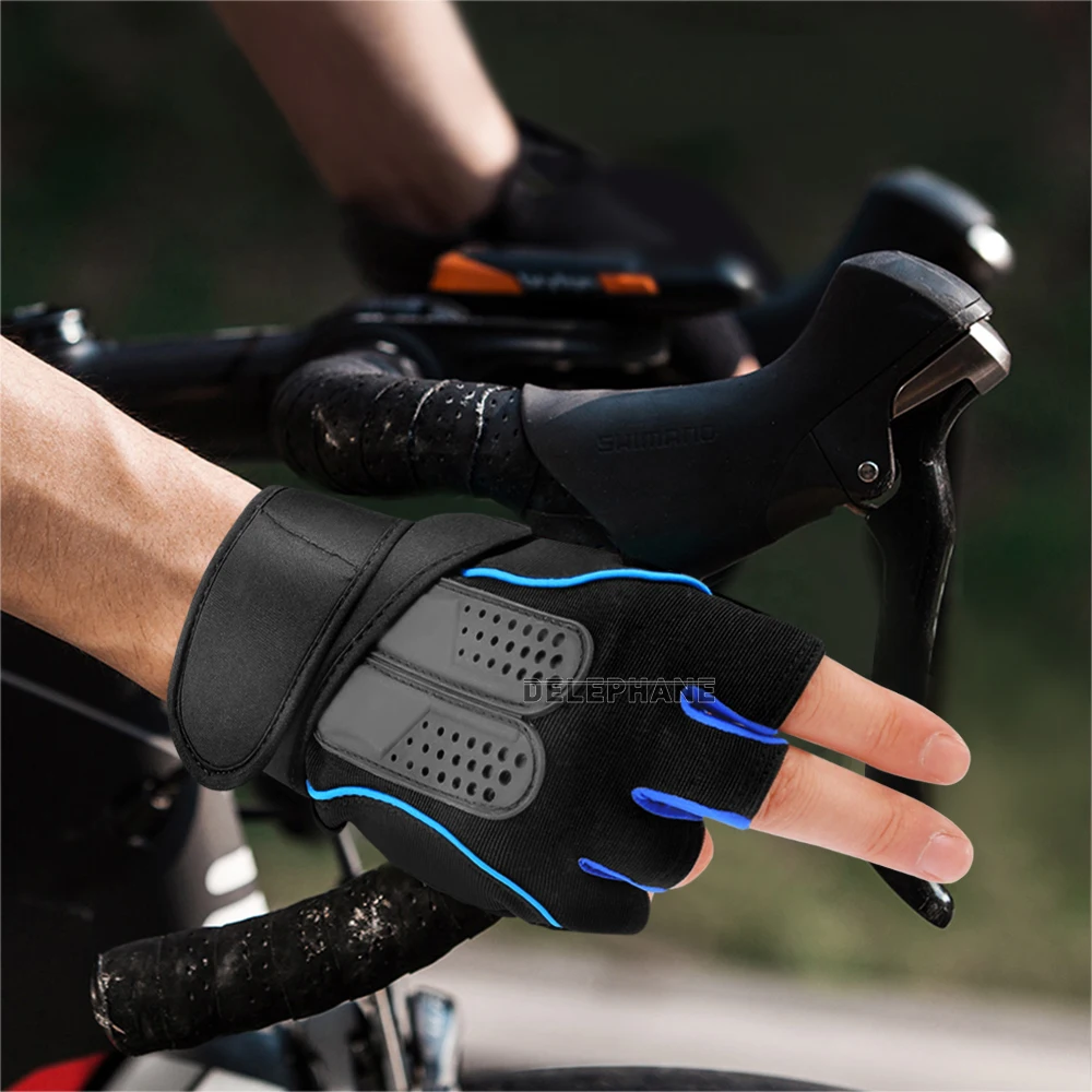 Перчатки мужские спортивные без пальцев для спортзала скалолазания гольфа