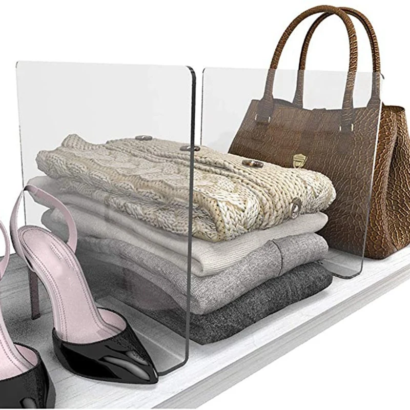 

4Pcs Shelf Dividers, Closet Organization and Storage with 3 Tier Expandable Spice Rack Organizer