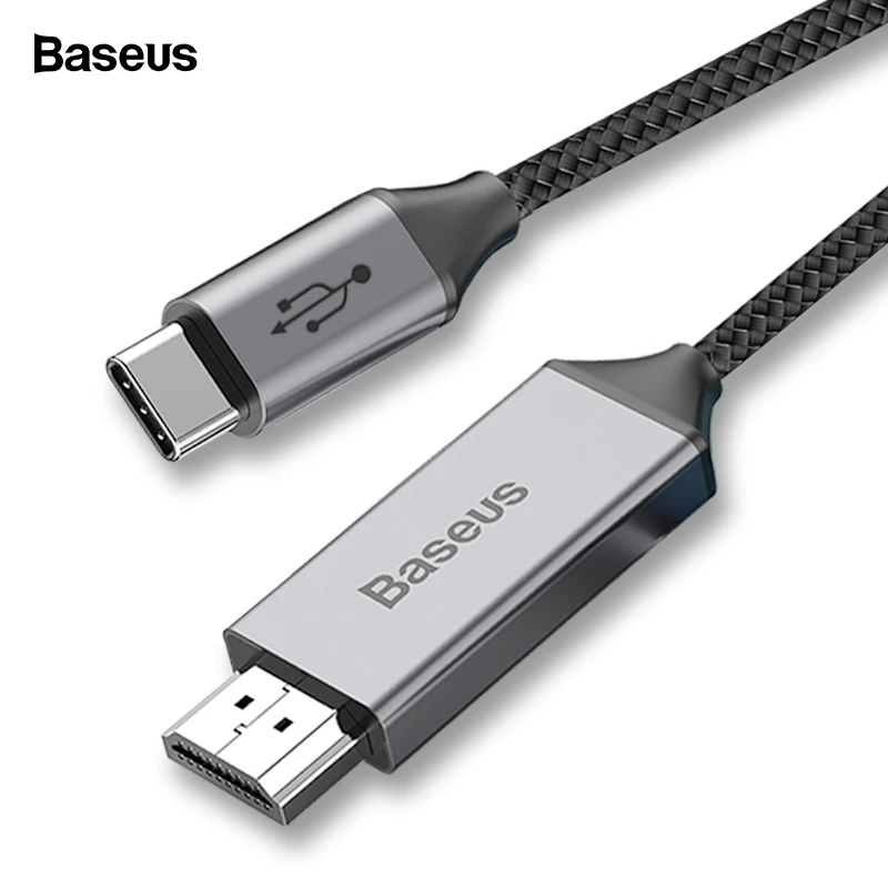 Baseus USB C HDMI кабель type C к HDMI Thunderbolt 3 для MacBook Pro samsung huawei USB-C к 4 к HDMI с 60 Вт PD адаптер питания