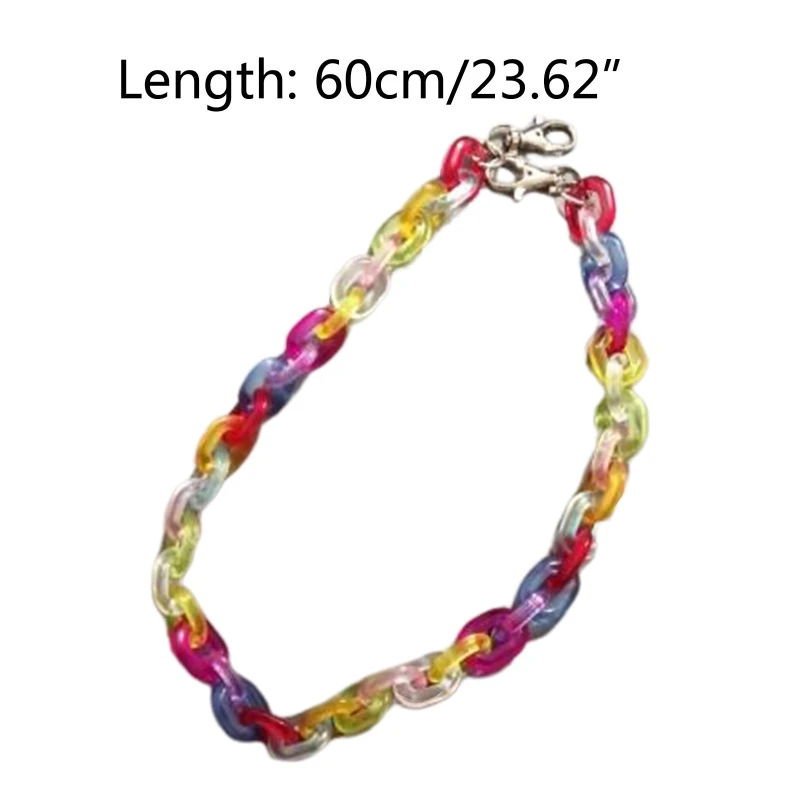 

Chic Acrylic Candy-Colored Pants Waist Chain Hip-Hop Transparent Cold Wind Rainbow Color Anti-lost Trousers Key Chains