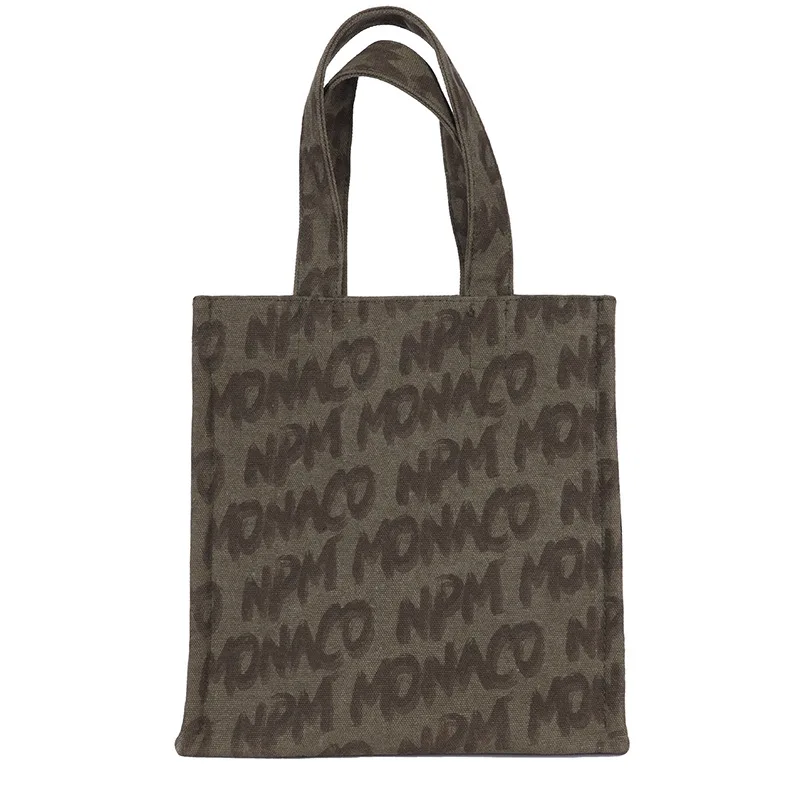 

2021 Summer Simple Canvas College Style Graffiti Printing Letter Large-Capacity Shopping Retro Portable Women Niche ShoulderBag