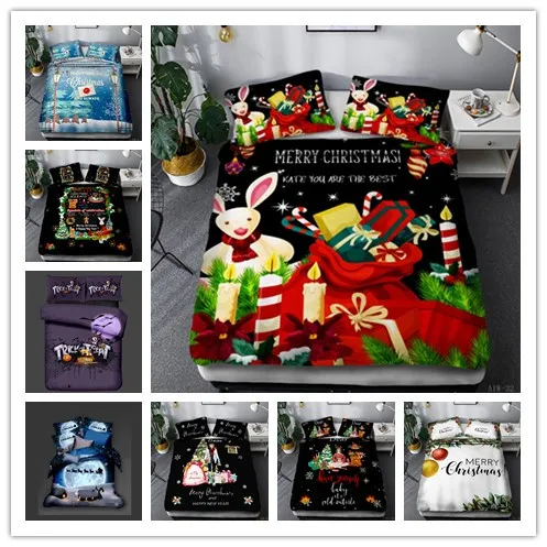 Комплект постельного белья с пододеяльником и наволочкой принтом|Комплекты