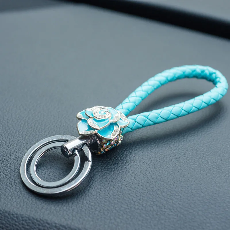 Стильный брелок с изображением дикого цветка Плетеный кожаный шнур цепочка для