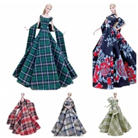 16 bjd accessories classic plaid floral wedding dress 11 5 doll clothes for barbie clothes princess gown vestido dollhouse toy
