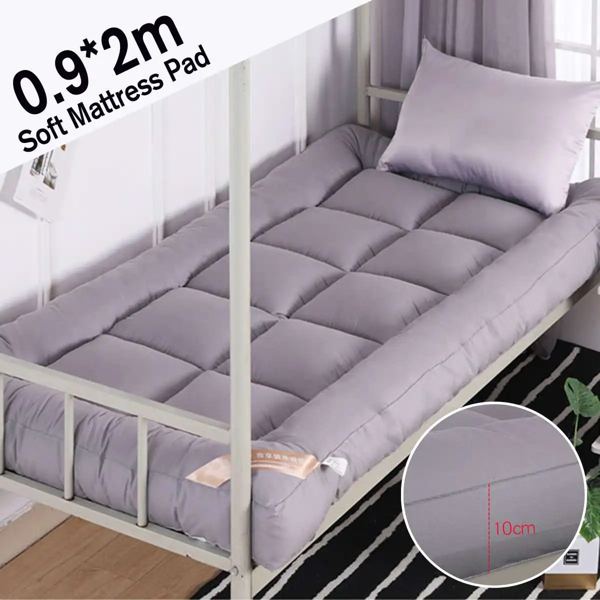 

200x90cm Mattress Ergonomic 10cm Thickness Foldable Student Dormitory Mattresses Cotton Cover Tatami Single Bed Size Bedroom