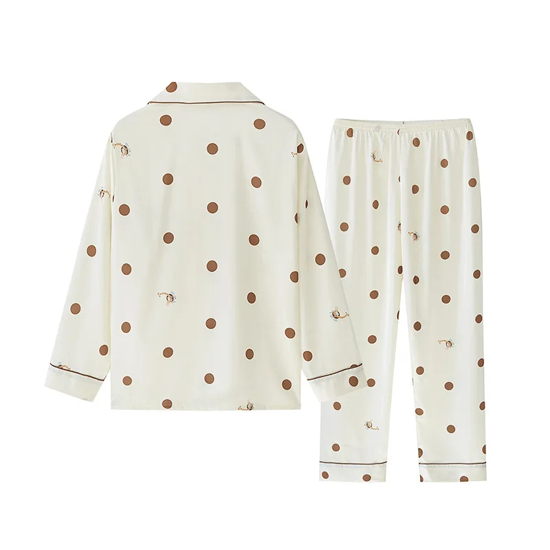 Long Sleeve Pajamas Autumn Long Sleeve Trousers Suit Cartoon Pyjama Set Large Size Two-piece Nightwear Home Service Sleepwear