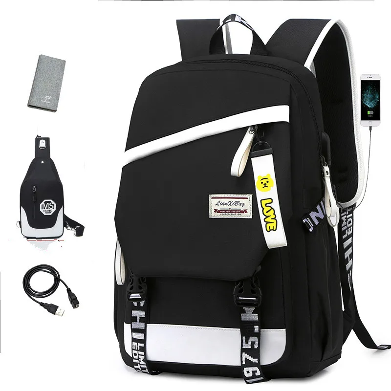 

New Oxford school Backpack for teenager boys Waterproof USB Chargings chool bags Laptop Bagpack School Bookbag Travel Back Pack